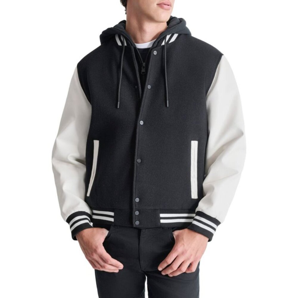 DKNY Hooded Varsity Jacket